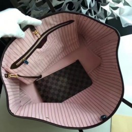 Replica Louis Vuitton Brown Damier Ebene Red Interior Neverfull GM - Style 2