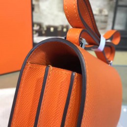Replica Hermes Orange Constance Mini 18 Palladium Hardware Bag