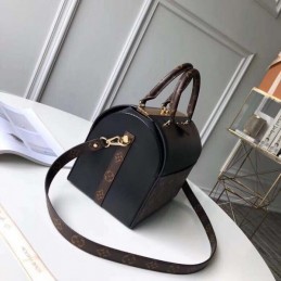 Replica Louis Vuitton Brown Monogram Black Trim Speedy Doctor 25