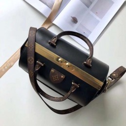 Replica Louis Vuitton Brown Monogram Black Trim Speedy Doctor 25