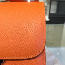 Replica Hermes Orange Constance Mini 18 Palladium Hardware Bag