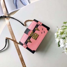 Replica Louis Vuitton Pink Black Graphic Trunk Clutch