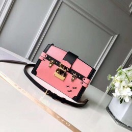Replica Louis Vuitton Pink Black Graphic Trunk Clutch