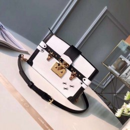 Replica Louis Vuitton White Black Graphic Trunk Clutch
