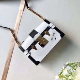 Replica Louis Vuitton White Black Graphic Trunk Clutch