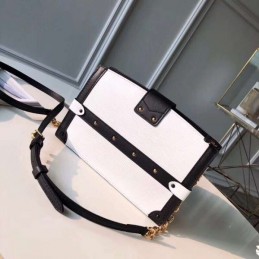 Replica Louis Vuitton White Black Graphic Trunk Clutch