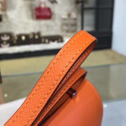 Replica Hermes Orange Constance Mini 18 Palladium Hardware Bag
