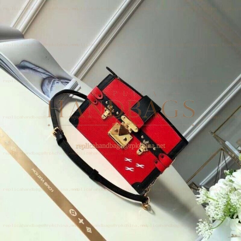 Replica Louis Vuitton Red Black Graphic Trunk Clutch