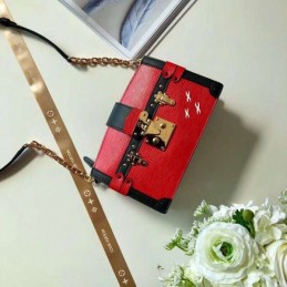 Replica Louis Vuitton Red Black Graphic Trunk Clutch