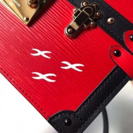 Replica Louis Vuitton Red Black Graphic Trunk Clutch