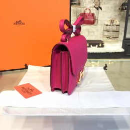 Replica Hermes Fuchsia Constance Mini 18 Gold Hardware Bag