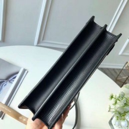 Replica Louis Vuitton Black Textured Trunk Clutch