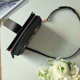 Replica Louis Vuitton Black Textured Trunk Clutch