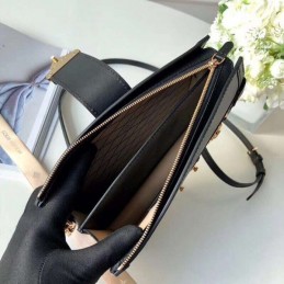 Replica Louis Vuitton Black Textured Trunk Clutch