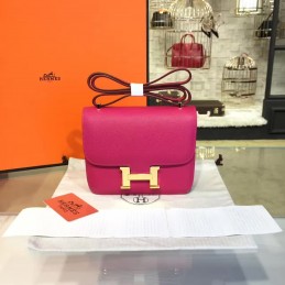 Replica Hermes Fuchsia Constance Mini 18 Gold Hardware Bag