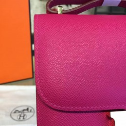 Replica Hermes Fuchsia Constance Mini 18 Gold Hardware Bag