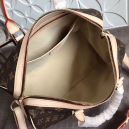 Replica Louis Vuitton Brown Monogram Supreme Keepall Bandouliere 45 White Straps