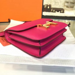 Replica Hermes Fuchsia Constance Mini 18 Gold Hardware Bag