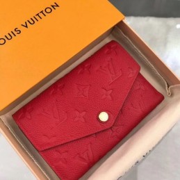 Replica Louis Vuitton Red Embossed Monogram Victorine Wallet