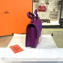 Replica Hermes Purple Constance Mini 18 Gold Hardware Bag