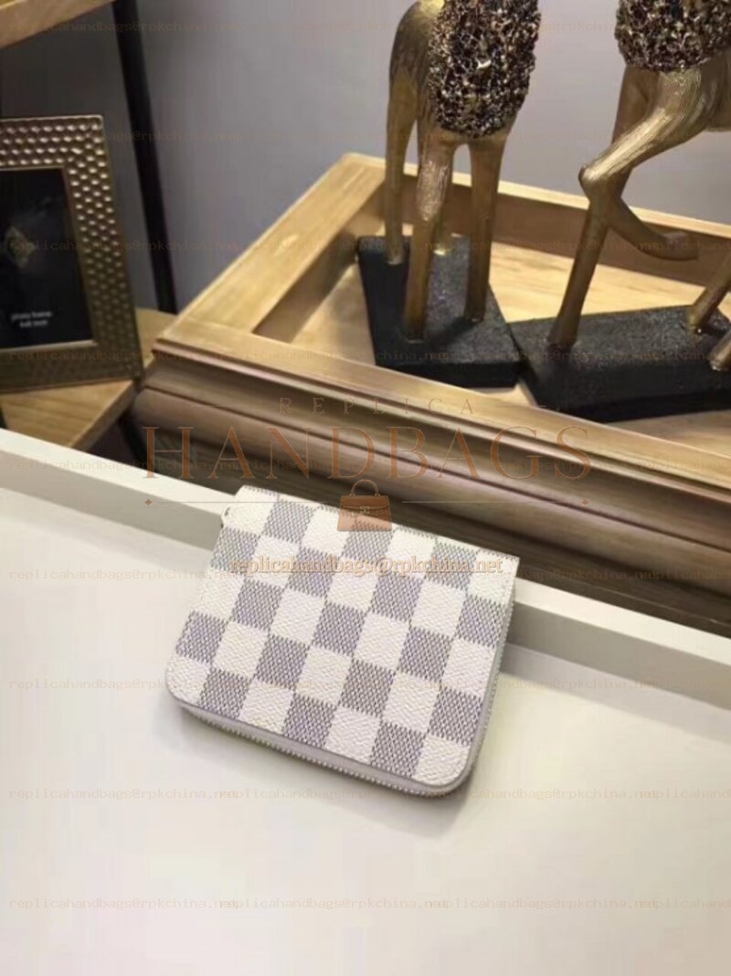 Replica Louis Vuitton White Damier Azur Zippy Coin Purse