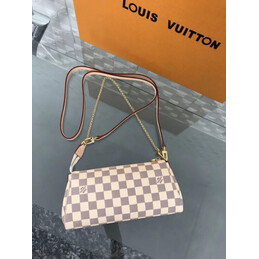 Replica Louis Vuitton White Damier Azur Chain Eva