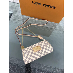Replica Louis Vuitton White Damier Azur Chain Eva