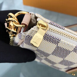 Replica Louis Vuitton White Damier Azur Chain Eva
