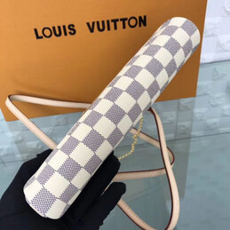 Replica Louis Vuitton White Damier Azur Chain Eva