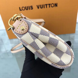 Replica Louis Vuitton White Damier Azur Chain Eva