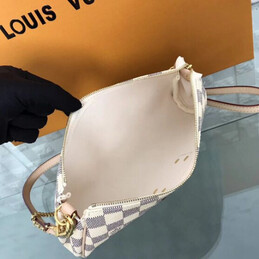 Replica Louis Vuitton White Damier Azur Chain Eva