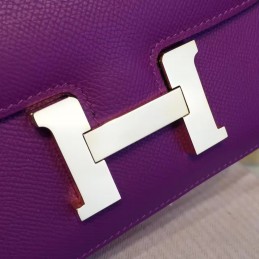 Replica Hermes Purple Constance Mini 18 Gold Hardware Bag