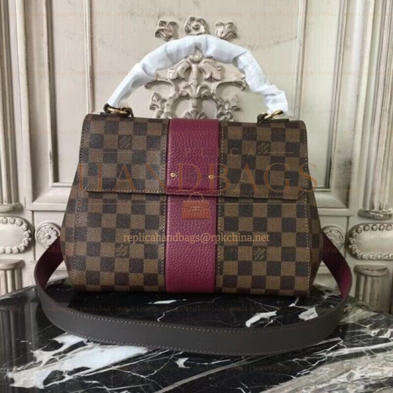 Replica Louis Vuitton Brown Damier Ebene Burgundy Stripe Bond Street