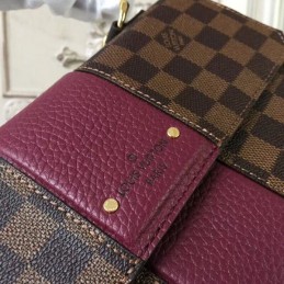 Replica Louis Vuitton Brown Damier Ebene Burgundy Stripe Bond Street