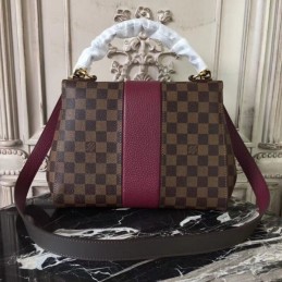 Replica Louis Vuitton Brown Damier Ebene Burgundy Stripe Bond Street