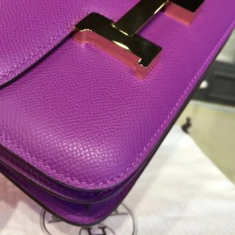 Replica Hermes Purple Constance Mini 18 Gold Hardware Bag