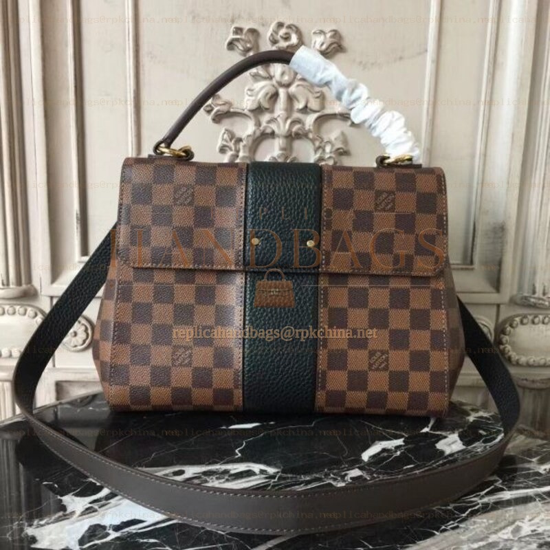 Replica Louis Vuitton Brown Damier Ebene Black Stripe Bond Street