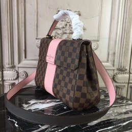 Replica Louis Vuitton Brown Damier Ebene Pale Pink Stripe Bond Street