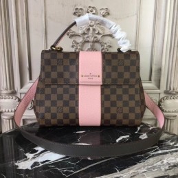 Replica Louis Vuitton Brown Damier Ebene Pale Pink Stripe Bond Street