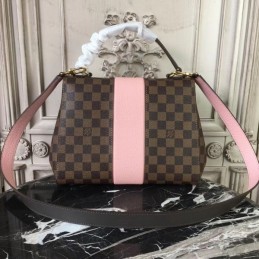 Replica Louis Vuitton Brown Damier Ebene Pale Pink Stripe Bond Street
