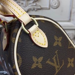 Replica Louis Vuitton Brown Monogram White Graphic Speedy BB