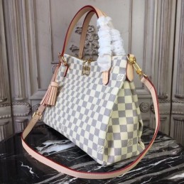 Replica Louis Vuitton White Damier Azur Rose Handle Lymington