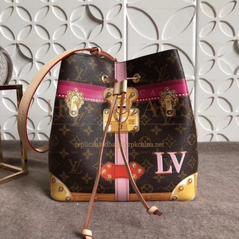 Replica Louis Vuitton Brown Monogram Graphic Stripe Neo Noe MM