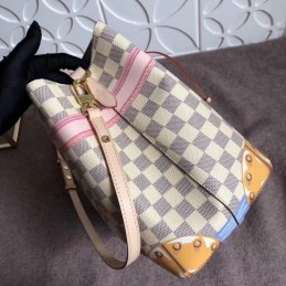 Replica Louis Vuitton White Damier Azur Pink Trim Neo Noe MM