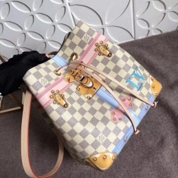 Replica Louis Vuitton White Damier Azur Pink Trim Neo Noe MM