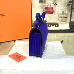 Replica Hermes Cobalt Blue Constance Mini 18 Gold Hardware Bag