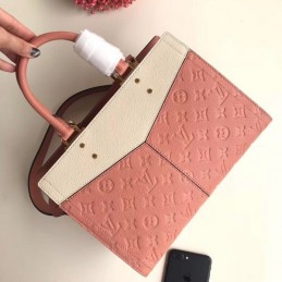 Replica Louis Vuitton Beige Pink Embossed Monogram Sully PM
