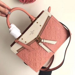 Replica Louis Vuitton Beige Pink Embossed Monogram Sully PM