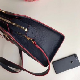 Replica Louis Vuitton Navy Blue Embossed Monogram Sully PM