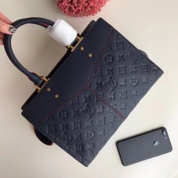 Replica Louis Vuitton Black Embossed Monogram Sully PM